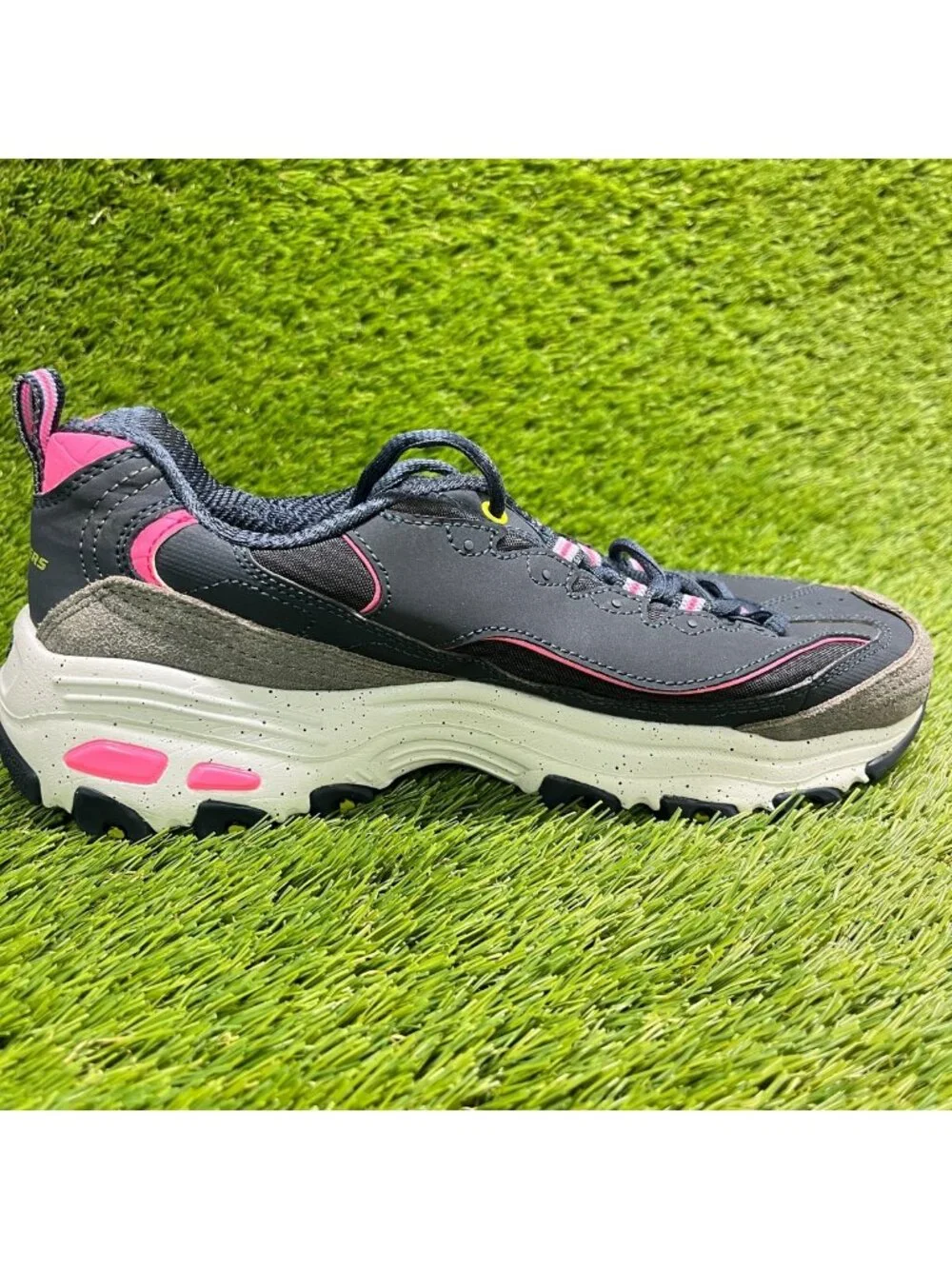Skechers D'Lites Bold Views Womens Size 7.5 Navy Blue Running Shoes Sneakers